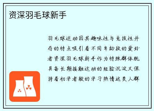 资深羽毛球新手